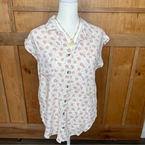 Jachs Girlfriend NY | Size Small| Floral Tunic Button-Up Women's Top | Buttery